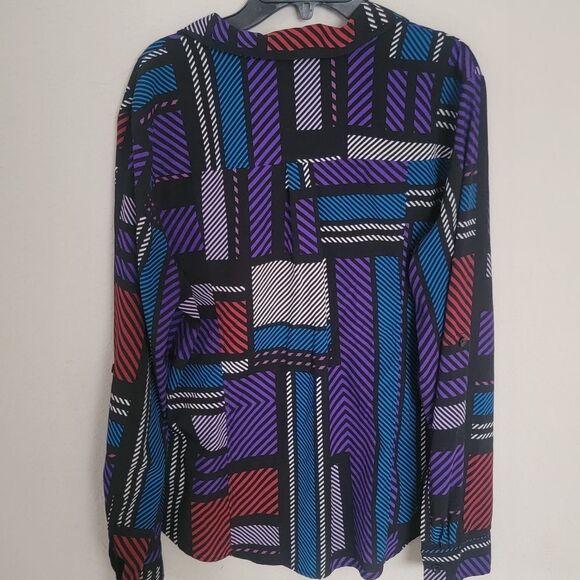 Dana Buchman Womens Size XL Extra Large Button Down Blouse Top Shirt Abstract - Picture 5 of 10